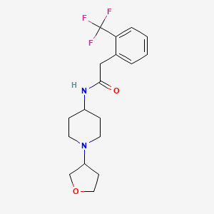molecular formula C18H23F3N2O2 B7148312 N-[1-(oxolan-3-yl)piperidin-4-yl]-2-[2-(trifluoromethyl)phenyl]acetamide 