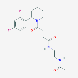 molecular formula C19H25F2N3O3 B7148341 N-(2-acetamidoethyl)-4-[2-(2,4-difluorophenyl)piperidin-1-yl]-4-oxobutanamide 