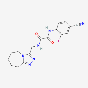 molecular formula C17H17FN6O2 B7148403 N'-(4-cyano-2-fluorophenyl)-N-(6,7,8,9-tetrahydro-5H-[1,2,4]triazolo[4,3-a]azepin-3-ylmethyl)oxamide 