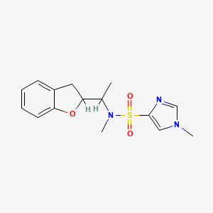 molecular formula C15H19N3O3S B7148409 N-[1-(2,3-dihydro-1-benzofuran-2-yl)ethyl]-N,1-dimethylimidazole-4-sulfonamide 