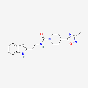 molecular formula C19H23N5O2 B7148413 N-[2-(1H-indol-2-yl)ethyl]-4-(3-methyl-1,2,4-oxadiazol-5-yl)piperidine-1-carboxamide 