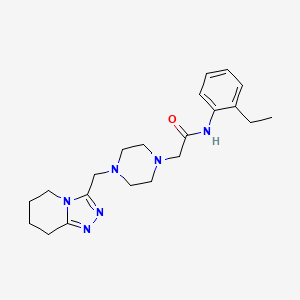 molecular formula C21H30N6O B7148504 N-(2-ethylphenyl)-2-[4-(5,6,7,8-tetrahydro-[1,2,4]triazolo[4,3-a]pyridin-3-ylmethyl)piperazin-1-yl]acetamide 