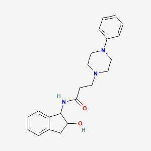 molecular formula C22H27N3O2 B7148540 N-(2-hydroxy-2,3-dihydro-1H-inden-1-yl)-3-(4-phenylpiperazin-1-yl)propanamide 