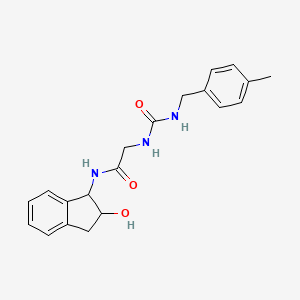 molecular formula C20H23N3O3 B7148561 N-(2-hydroxy-2,3-dihydro-1H-inden-1-yl)-2-[(4-methylphenyl)methylcarbamoylamino]acetamide 
