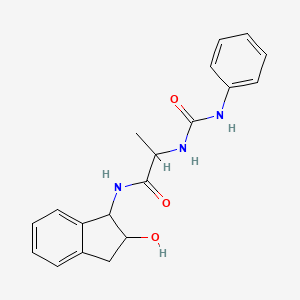 molecular formula C19H21N3O3 B7148569 N-(2-hydroxy-2,3-dihydro-1H-inden-1-yl)-2-(phenylcarbamoylamino)propanamide 
