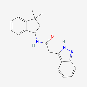 molecular formula C20H21N3O B7148607 N-(3,3-dimethyl-1,2-dihydroinden-1-yl)-2-(2H-indazol-3-yl)acetamide 