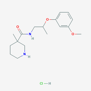 molecular formula C17H27ClN2O3 B7148759 N-[2-(3-methoxyphenoxy)propyl]-3-methylpiperidine-3-carboxamide;hydrochloride 