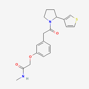 molecular formula C19H22N2O3S B7148765 N-methyl-2-[3-[2-oxo-2-(2-thiophen-3-ylpyrrolidin-1-yl)ethyl]phenoxy]acetamide 