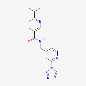 molecular formula C18H19N5O B7148803 N-[(2-imidazol-1-ylpyridin-4-yl)methyl]-6-propan-2-ylpyridine-3-carboxamide 