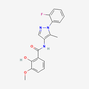 molecular formula C18H16FN3O3 B7148836 N-[1-(2-fluorophenyl)-5-methylpyrazol-4-yl]-2-hydroxy-3-methoxybenzamide 