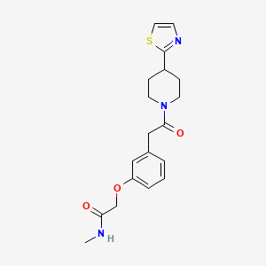 molecular formula C19H23N3O3S B7148846 N-methyl-2-[3-[2-oxo-2-[4-(1,3-thiazol-2-yl)piperidin-1-yl]ethyl]phenoxy]acetamide 
