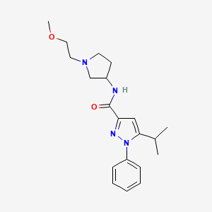 molecular formula C20H28N4O2 B7148853 N-[1-(2-methoxyethyl)pyrrolidin-3-yl]-1-phenyl-5-propan-2-ylpyrazole-3-carboxamide 