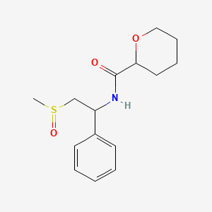 molecular formula C15H21NO3S B7148871 N-(2-methylsulfinyl-1-phenylethyl)oxane-2-carboxamide 