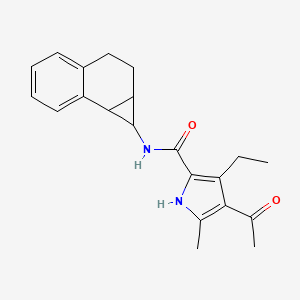 molecular formula C21H24N2O2 B7148889 N-(1a,2,3,7b-tetrahydro-1H-cyclopropa[a]naphthalen-1-yl)-4-acetyl-3-ethyl-5-methyl-1H-pyrrole-2-carboxamide 