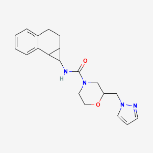 molecular formula C20H24N4O2 B7148949 N-(1a,2,3,7b-tetrahydro-1H-cyclopropa[a]naphthalen-1-yl)-2-(pyrazol-1-ylmethyl)morpholine-4-carboxamide 