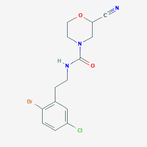 molecular formula C14H15BrClN3O2 B7148957 N-[2-(2-bromo-5-chlorophenyl)ethyl]-2-cyanomorpholine-4-carboxamide 