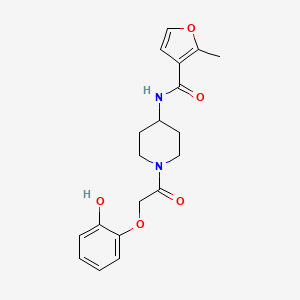 molecular formula C19H22N2O5 B7148971 N-[1-[2-(2-hydroxyphenoxy)acetyl]piperidin-4-yl]-2-methylfuran-3-carboxamide 