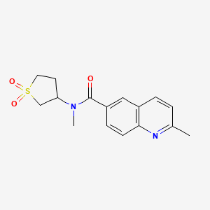 molecular formula C16H18N2O3S B7149147 N-(1,1-dioxothiolan-3-yl)-N,2-dimethylquinoline-6-carboxamide 
