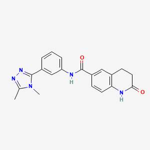molecular formula C20H19N5O2 B7149229 N-[3-(4,5-dimethyl-1,2,4-triazol-3-yl)phenyl]-2-oxo-3,4-dihydro-1H-quinoline-6-carboxamide 