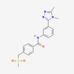 molecular formula C19H20N4O3S B7149230 N-[3-(4,5-dimethyl-1,2,4-triazol-3-yl)phenyl]-4-(methylsulfonylmethyl)benzamide 