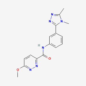 molecular formula C16H16N6O2 B7149236 N-[3-(4,5-dimethyl-1,2,4-triazol-3-yl)phenyl]-6-methoxypyridazine-3-carboxamide 