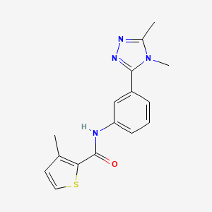 molecular formula C16H16N4OS B7149245 N-[3-(4,5-dimethyl-1,2,4-triazol-3-yl)phenyl]-3-methylthiophene-2-carboxamide 