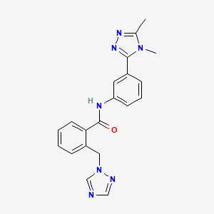molecular formula C20H19N7O B7149270 N-[3-(4,5-dimethyl-1,2,4-triazol-3-yl)phenyl]-2-(1,2,4-triazol-1-ylmethyl)benzamide 