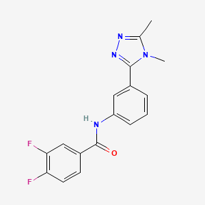 molecular formula C17H14F2N4O B7149276 N-[3-(4,5-dimethyl-1,2,4-triazol-3-yl)phenyl]-3,4-difluorobenzamide 