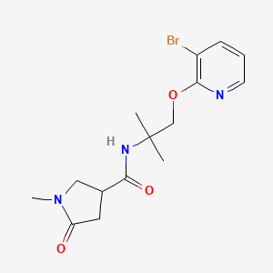 molecular formula C15H20BrN3O3 B7149293 N-[1-(3-bromopyridin-2-yl)oxy-2-methylpropan-2-yl]-1-methyl-5-oxopyrrolidine-3-carboxamide 