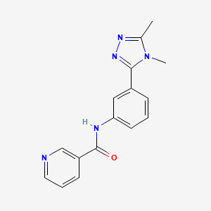 molecular formula C16H15N5O B7149307 N-[3-(4,5-dimethyl-1,2,4-triazol-3-yl)phenyl]pyridine-3-carboxamide 