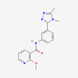 molecular formula C17H17N5O2 B7149325 N-[3-(4,5-dimethyl-1,2,4-triazol-3-yl)phenyl]-2-methoxypyridine-3-carboxamide 