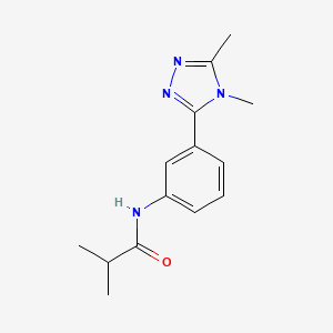 molecular formula C14H18N4O B7149332 N-[3-(4,5-dimethyl-1,2,4-triazol-3-yl)phenyl]-2-methylpropanamide 