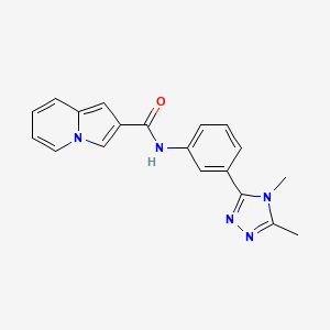 molecular formula C19H17N5O B7149335 N-[3-(4,5-dimethyl-1,2,4-triazol-3-yl)phenyl]indolizine-2-carboxamide 