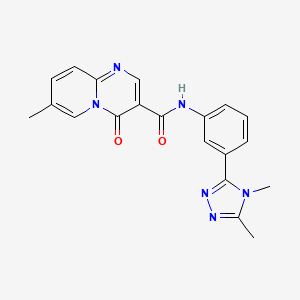 molecular formula C20H18N6O2 B7149340 N-[3-(4,5-dimethyl-1,2,4-triazol-3-yl)phenyl]-7-methyl-4-oxopyrido[1,2-a]pyrimidine-3-carboxamide 