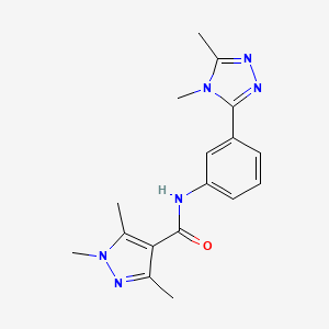 molecular formula C17H20N6O B7149348 N-[3-(4,5-dimethyl-1,2,4-triazol-3-yl)phenyl]-1,3,5-trimethylpyrazole-4-carboxamide 