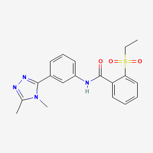molecular formula C19H20N4O3S B7149380 N-[3-(4,5-dimethyl-1,2,4-triazol-3-yl)phenyl]-2-ethylsulfonylbenzamide 