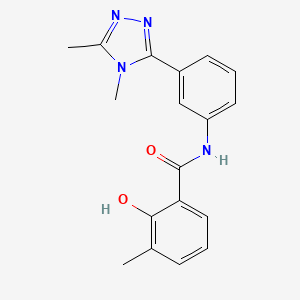molecular formula C18H18N4O2 B7149399 N-[3-(4,5-dimethyl-1,2,4-triazol-3-yl)phenyl]-2-hydroxy-3-methylbenzamide 