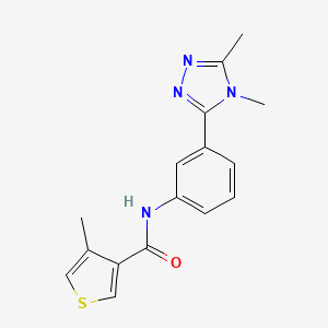 molecular formula C16H16N4OS B7149404 N-[3-(4,5-dimethyl-1,2,4-triazol-3-yl)phenyl]-4-methylthiophene-3-carboxamide 