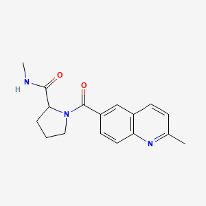 molecular formula C17H19N3O2 B7149446 N-methyl-1-(2-methylquinoline-6-carbonyl)pyrrolidine-2-carboxamide 