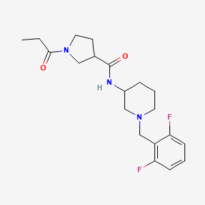 molecular formula C20H27F2N3O2 B7149452 N-[1-[(2,6-difluorophenyl)methyl]piperidin-3-yl]-1-propanoylpyrrolidine-3-carboxamide 