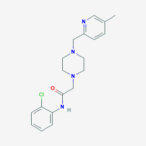 molecular formula C19H23ClN4O B7149498 N-(2-chlorophenyl)-2-[4-[(5-methylpyridin-2-yl)methyl]piperazin-1-yl]acetamide 