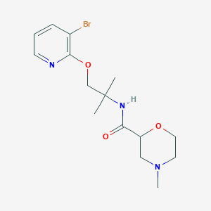 molecular formula C15H22BrN3O3 B7149499 N-[1-(3-bromopyridin-2-yl)oxy-2-methylpropan-2-yl]-4-methylmorpholine-2-carboxamide 