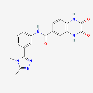 molecular formula C19H16N6O3 B7149528 N-[3-(4,5-dimethyl-1,2,4-triazol-3-yl)phenyl]-2,3-dioxo-1,4-dihydroquinoxaline-6-carboxamide 