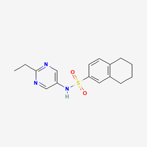 molecular formula C16H19N3O2S B7149614 N-(2-ethylpyrimidin-5-yl)-5,6,7,8-tetrahydronaphthalene-2-sulfonamide 