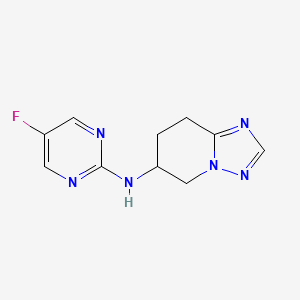 molecular formula C10H11FN6 B7149663 N-(5-fluoropyrimidin-2-yl)-5,6,7,8-tetrahydro-[1,2,4]triazolo[1,5-a]pyridin-6-amine 