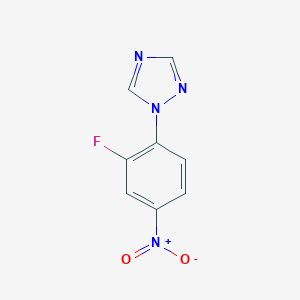 molecular formula C8H5FN4O2 B071497 3-Fluoro-1-nitro-4-(1H-1,2,4-triazol-1-yl)benzene CAS No. 182060-01-1