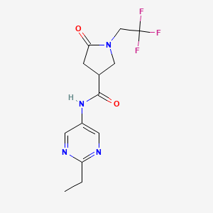 molecular formula C13H15F3N4O2 B7149713 N-(2-ethylpyrimidin-5-yl)-5-oxo-1-(2,2,2-trifluoroethyl)pyrrolidine-3-carboxamide 