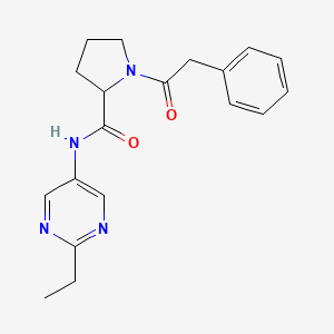 molecular formula C19H22N4O2 B7149720 N-(2-ethylpyrimidin-5-yl)-1-(2-phenylacetyl)pyrrolidine-2-carboxamide 