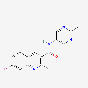 molecular formula C17H15FN4O B7149725 N-(2-ethylpyrimidin-5-yl)-7-fluoro-2-methylquinoline-3-carboxamide 