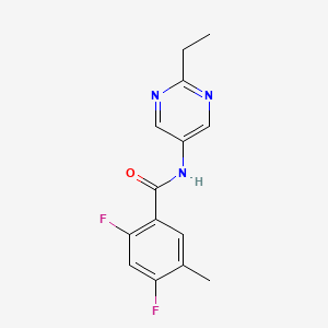 molecular formula C14H13F2N3O B7149732 N-(2-ethylpyrimidin-5-yl)-2,4-difluoro-5-methylbenzamide 